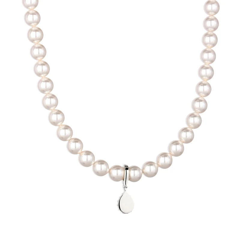 Halskette | Mit Perlen & Kristallen von Swarovski® (Dunkelblau & Weiß)