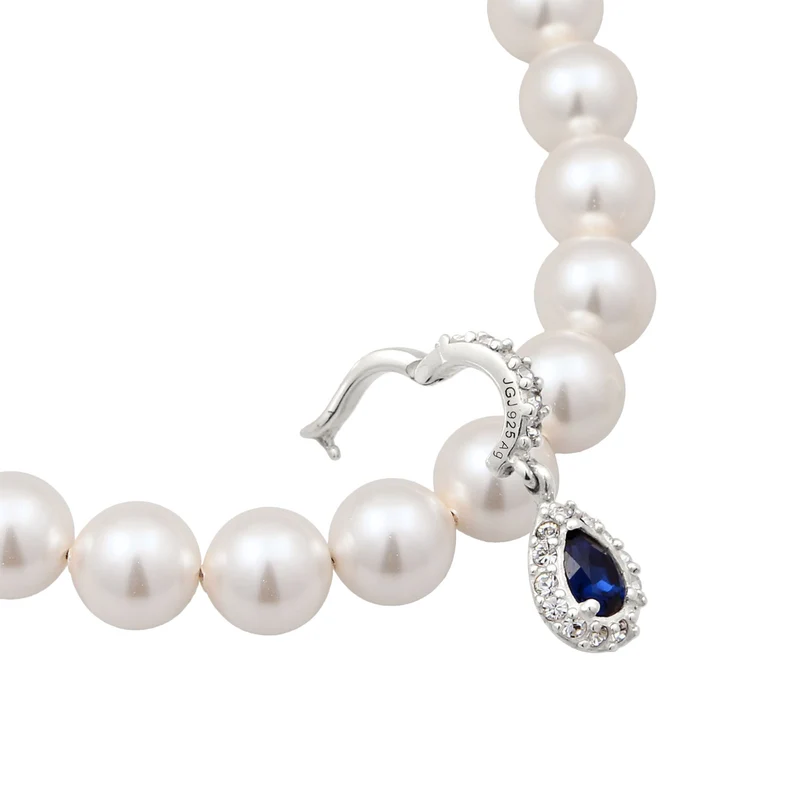 Halskette | Mit Perlen & Kristallen von Swarovski® (Dunkelblau & Weiß)