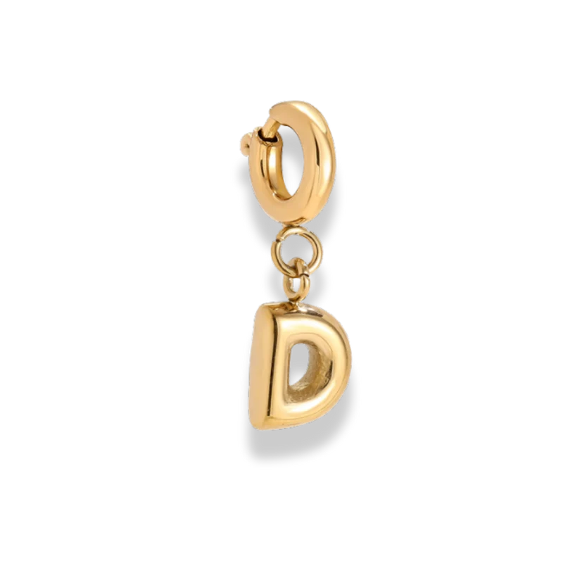 Bubble Letter Charm 14K Vergoldet