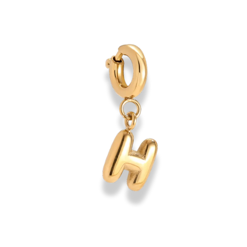 Bubble Letter Charm 14K Vergoldet