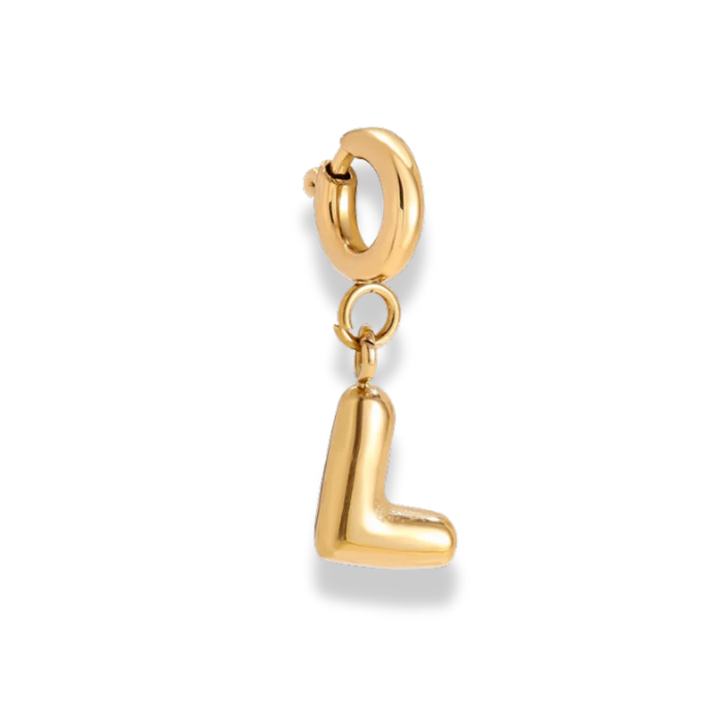 Bubble Letter Charm 14K Vergoldet