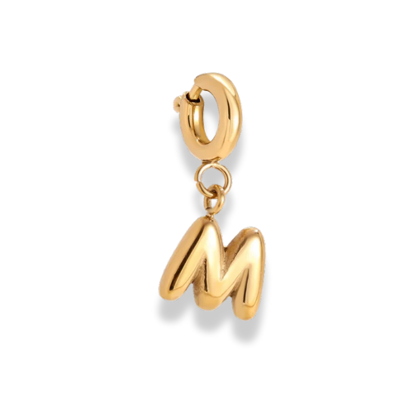 Bubble Letter Charm 14K Vergoldet