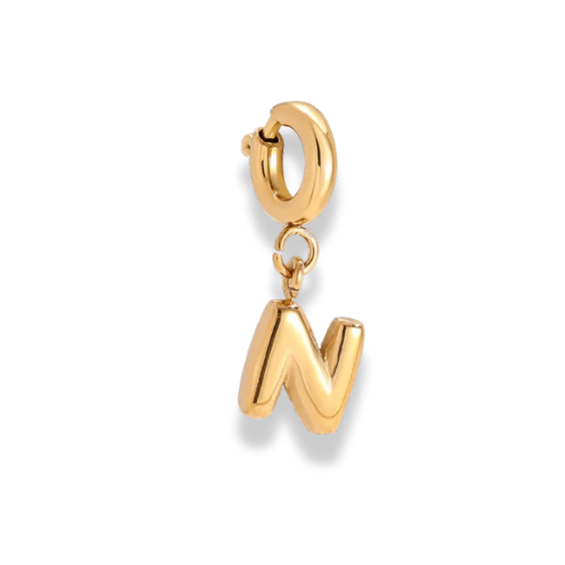 Bubble Letter Charm 14K Vergoldet