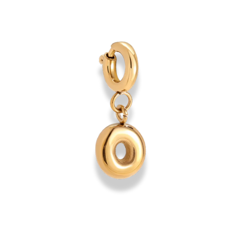 Bubble Letter Charm 14K Vergoldet