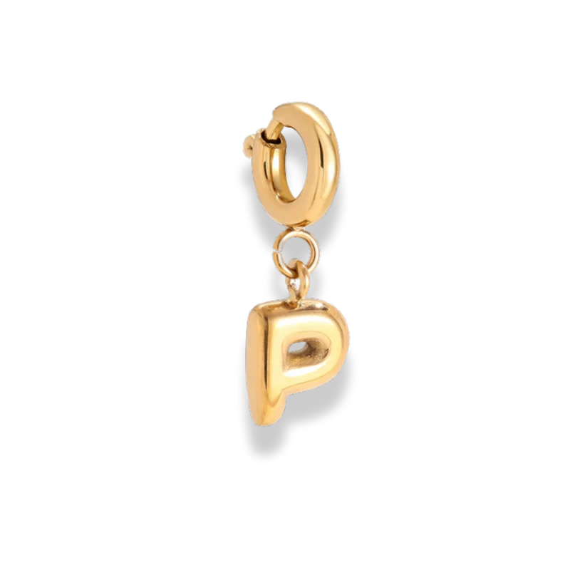 Bubble Letter Charm 14K Vergoldet