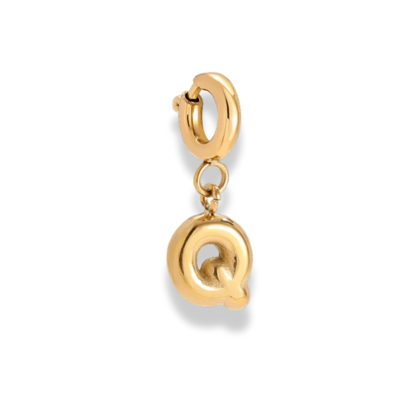 Bubble Letter Charm 14K Vergoldet