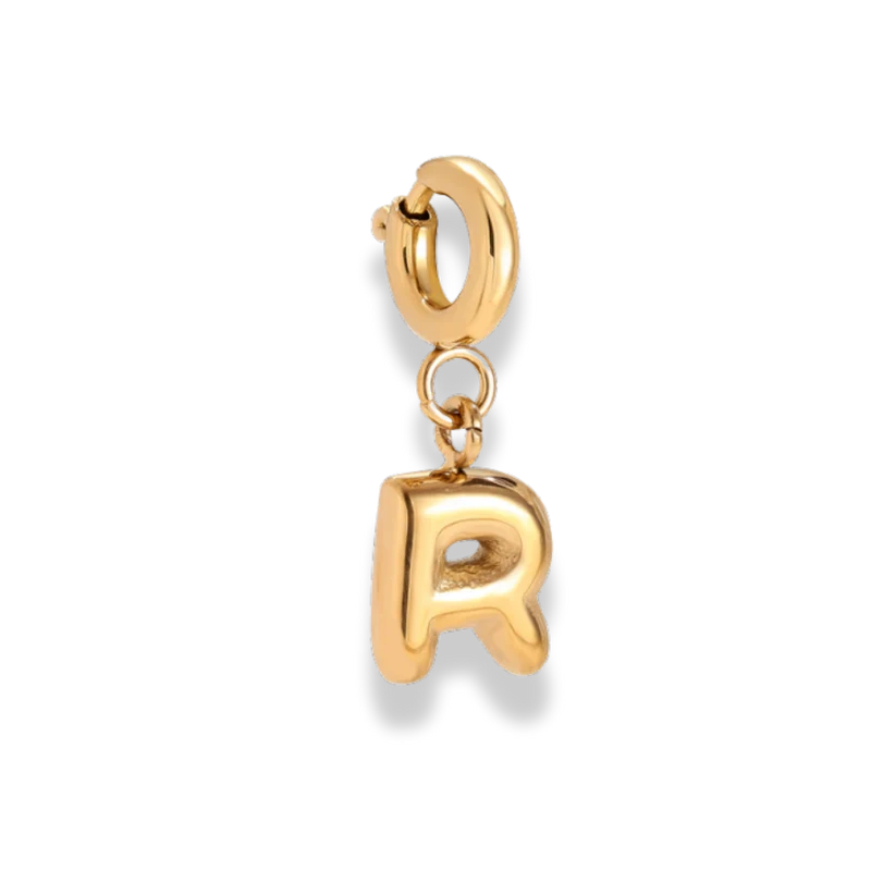 Bubble Letter Charm 14K Vergoldet