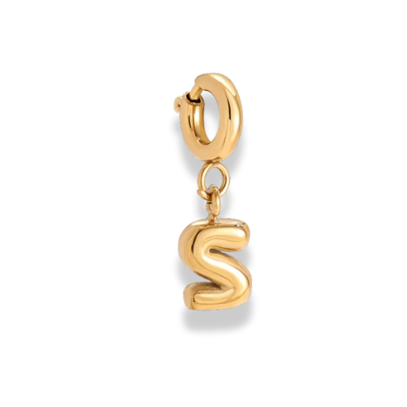 Bubble Letter Charm 14K Vergoldet