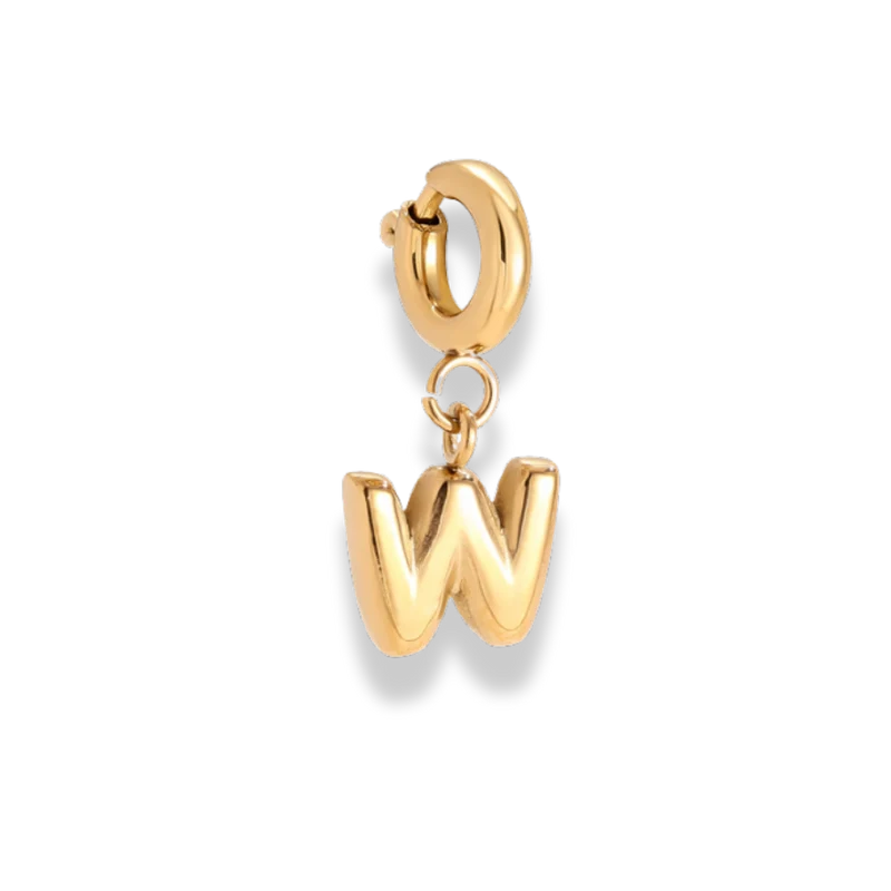 Bubble Letter Charm 14K Vergoldet