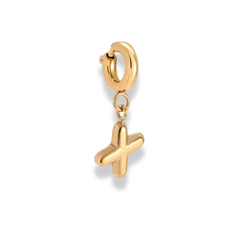 Bubble Letter Charm 14K Vergoldet