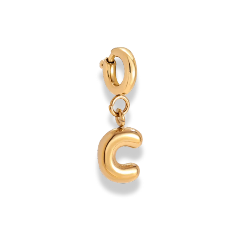 Bubble Letter Charm 14K Vergoldet