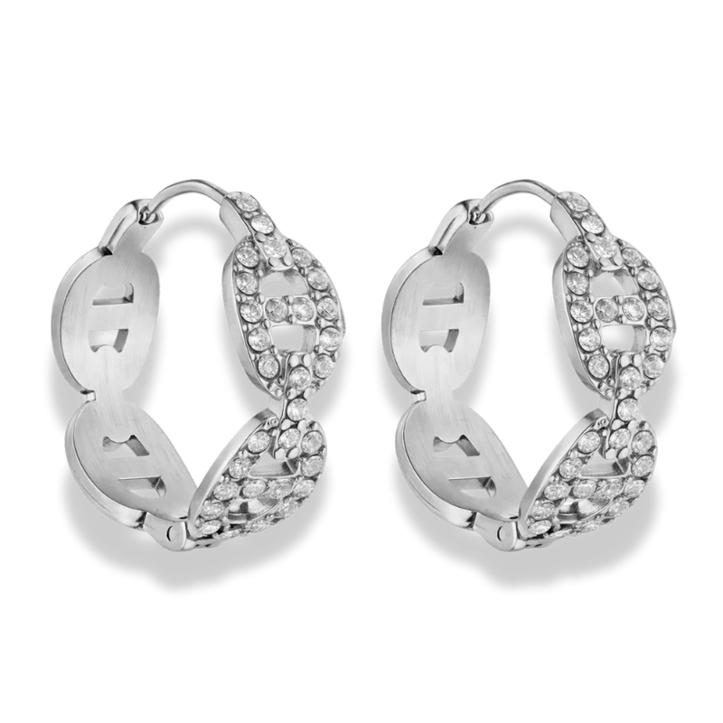 Pave Flow Deluxe Huggie Ohrringe 14K Vergoldet