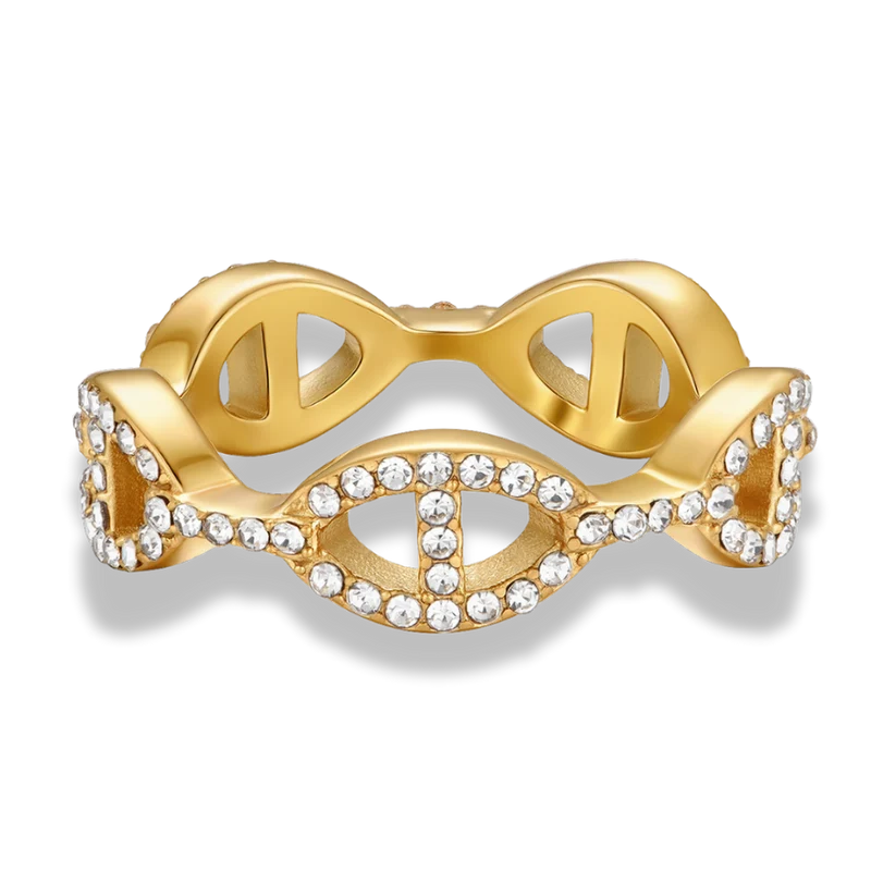Pave Flow Deluxe Ring 14K Vergoldet