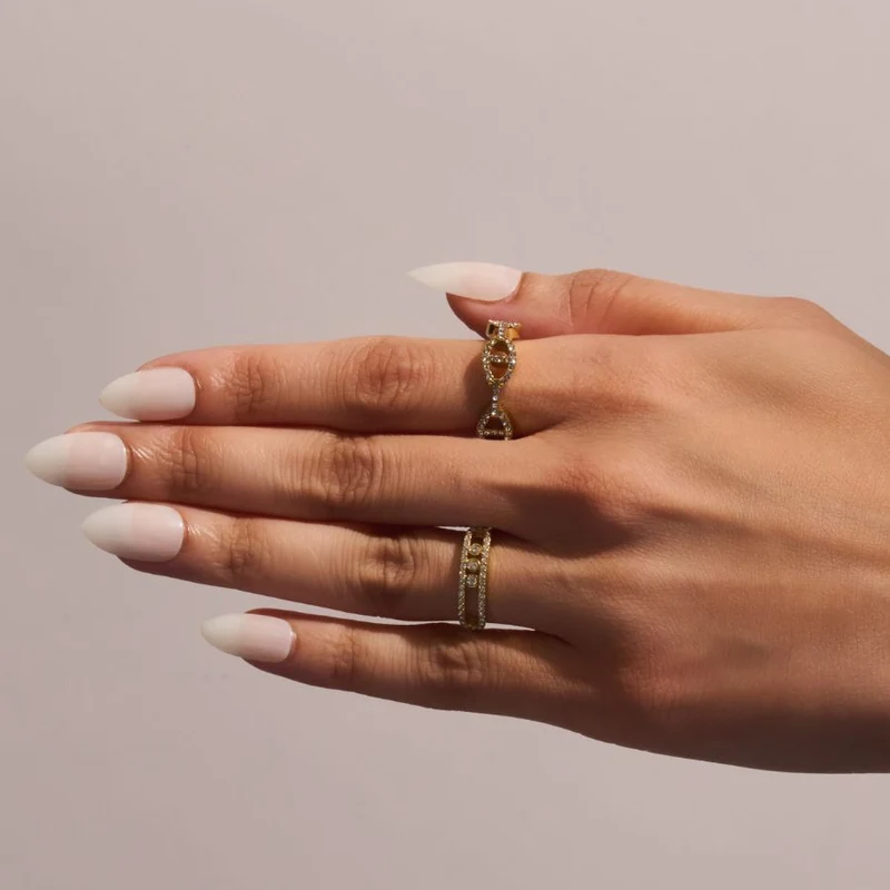 Pave Flow Deluxe Ring 14K Vergoldet