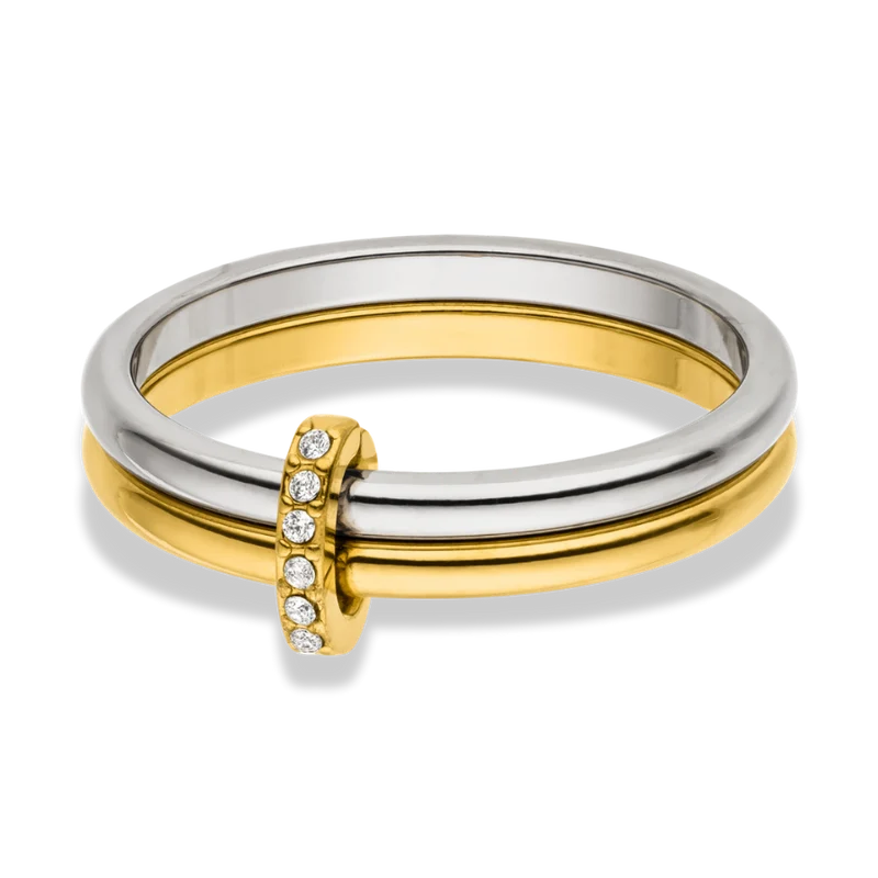 Double Bi-Color Ring 14K Vergoldet