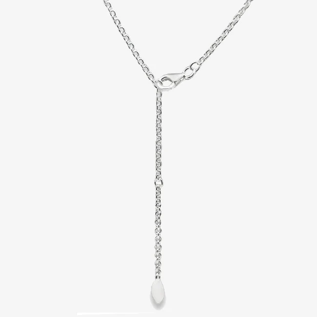 Silver Squared Curb Chain Necklace, 50cm