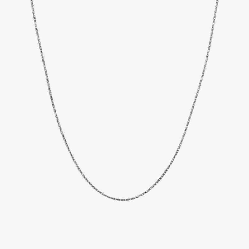 Silver 6mm Snake Light Box Chain Necklace, 45cm