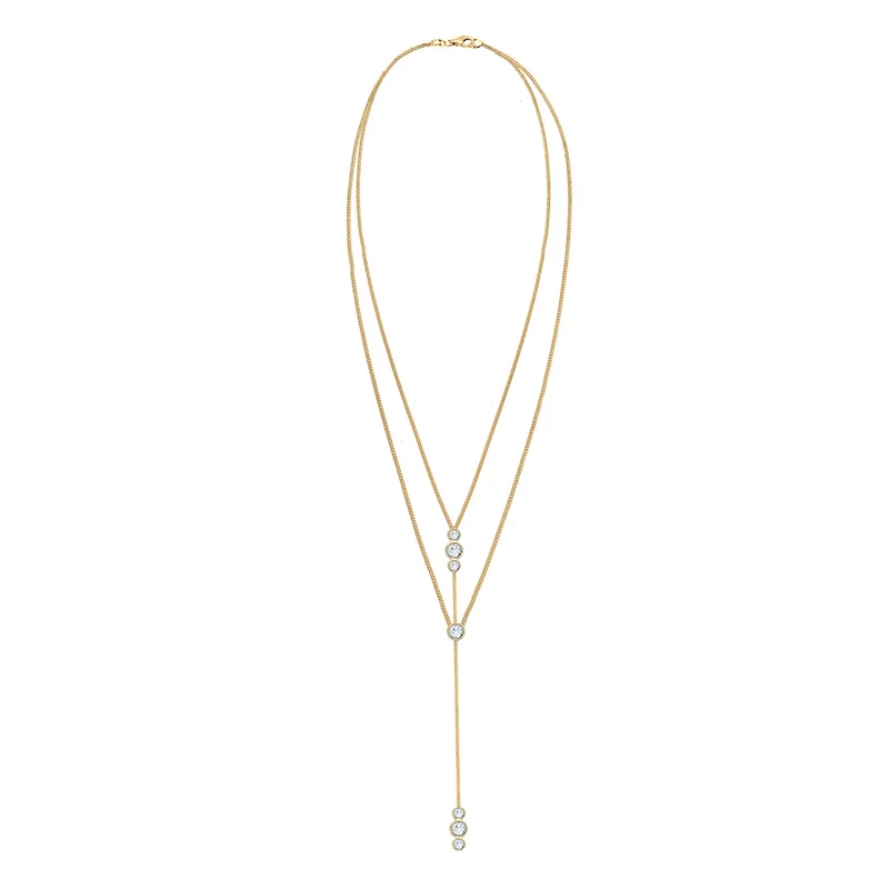 Layer-Halskette | mit Kristallen von Swarovski® (Weiß)