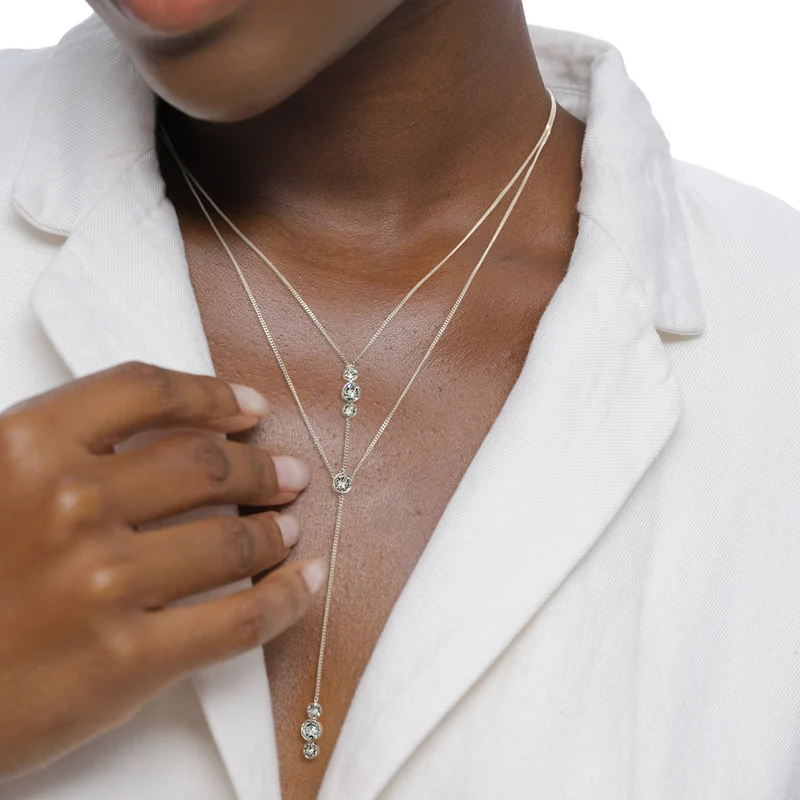 Layer-Halskette | mit Kristallen von Swarovski® (Weiß)