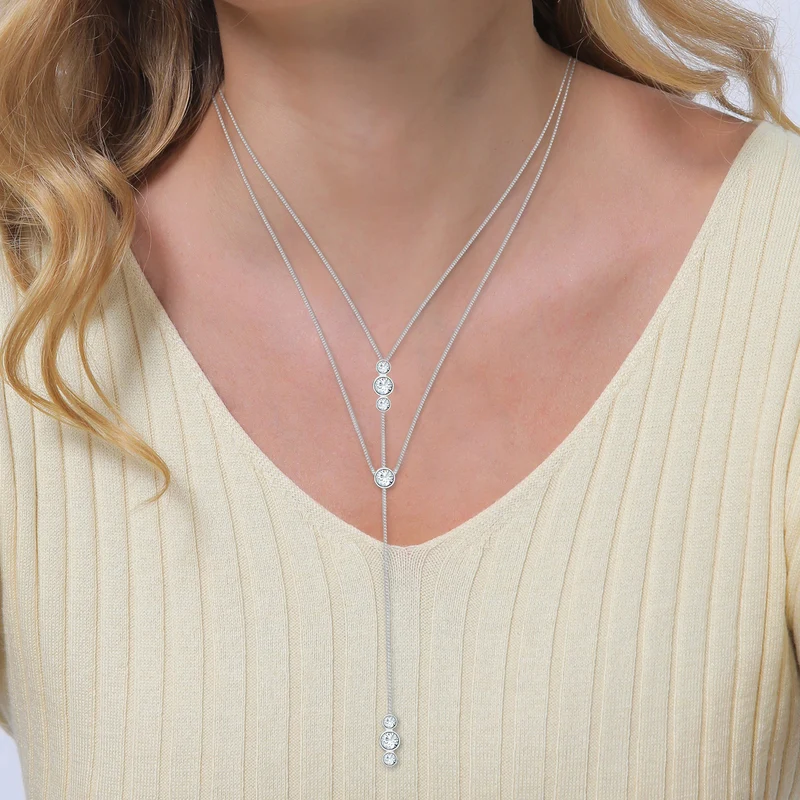 Layer-Halskette | mit Kristallen von Swarovski® (Weiß)