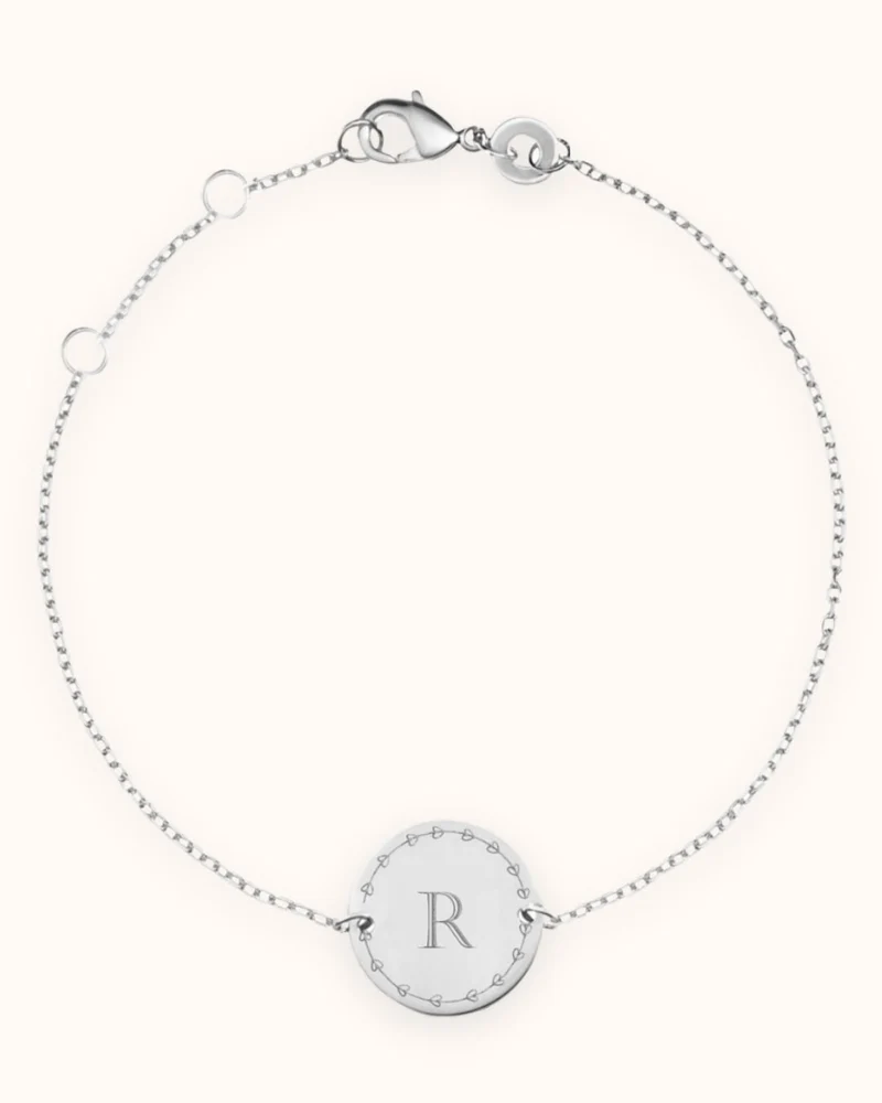 Love Initial Coin Armband - Zilver - Gepersonaliseerde Armband