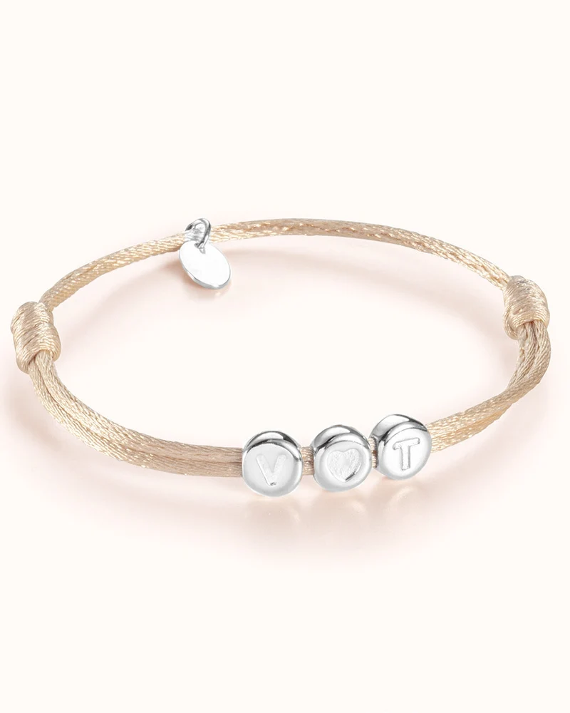 Initial Beads Armband - Zilver - Gepersonaliseerde Armband