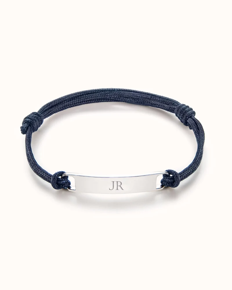 Mannen Bar Armband met naam - Zilverkleurig staal - Gepersonaliseerde Heren Armband