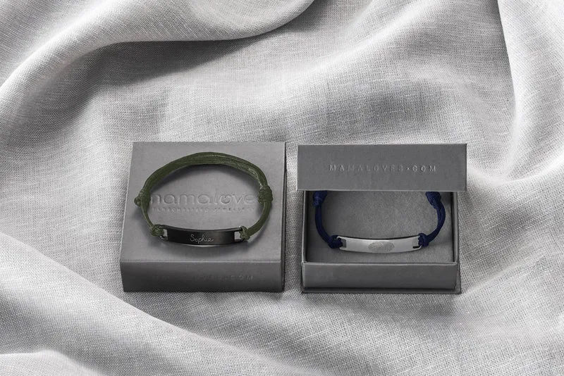 Mannen Bar Armband met naam - Zilverkleurig staal - Gepersonaliseerde Heren Armband