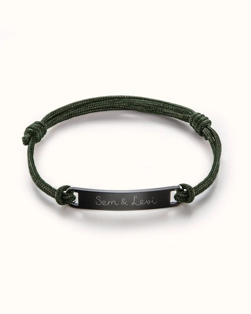 Mannen Bar Armband met naam - Gepersonaliseerde Heren Armband