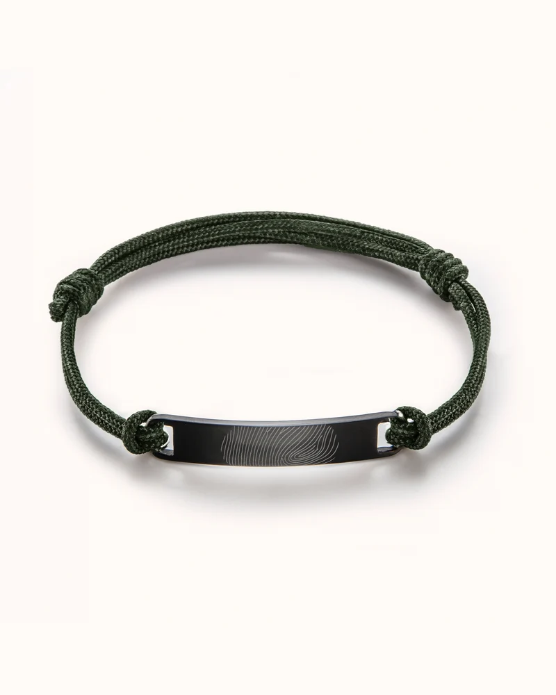 Mannen Bar Armband met vingerafdruk - Gepersonaliseerde Heren Armband