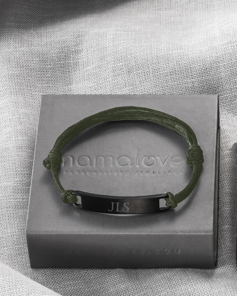 Mannen Bar Armband met vingerafdruk - Gepersonaliseerde Heren Armband