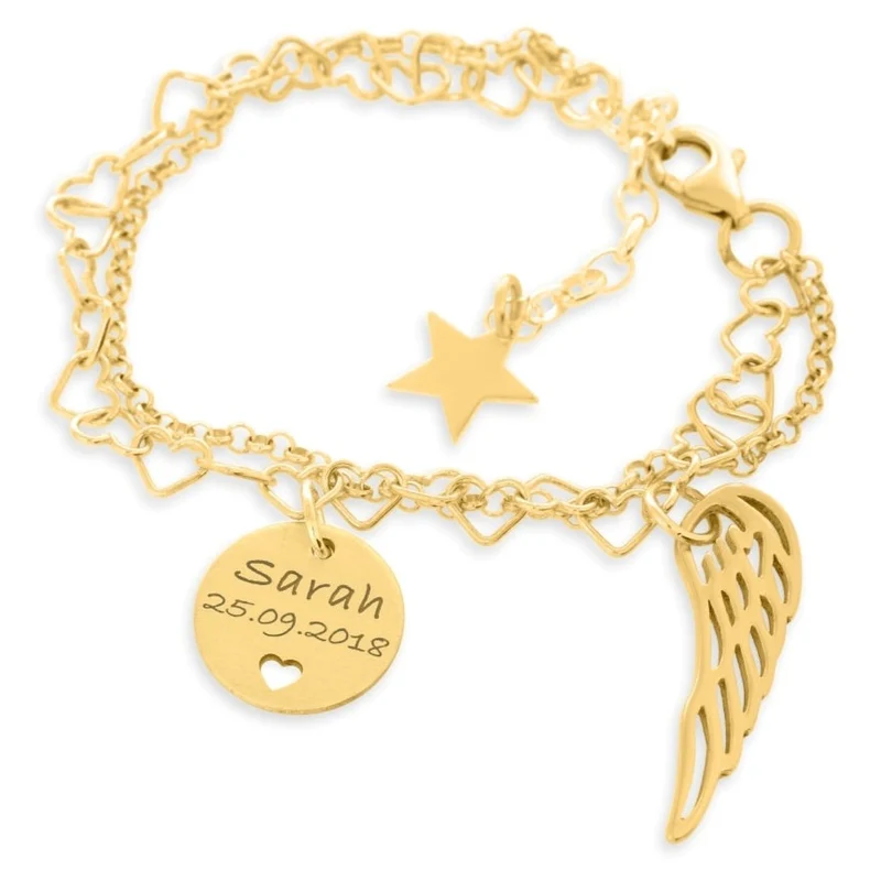 Gravur Armband vergoldet Kinderschmuck Armkettchen