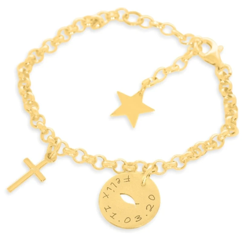 Namensarmband vergoldet Taufschmuck Baby Kind