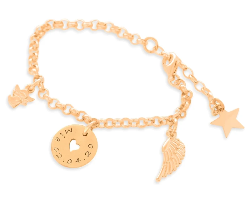 Armband mit Gravur rosé vergoldet Taufarmband Kinderschmuck
