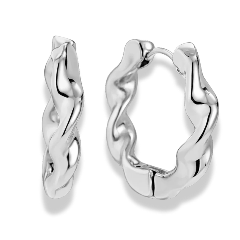 Bold Twirl Huggie Hoop Ohrringe 14K Vergoldet