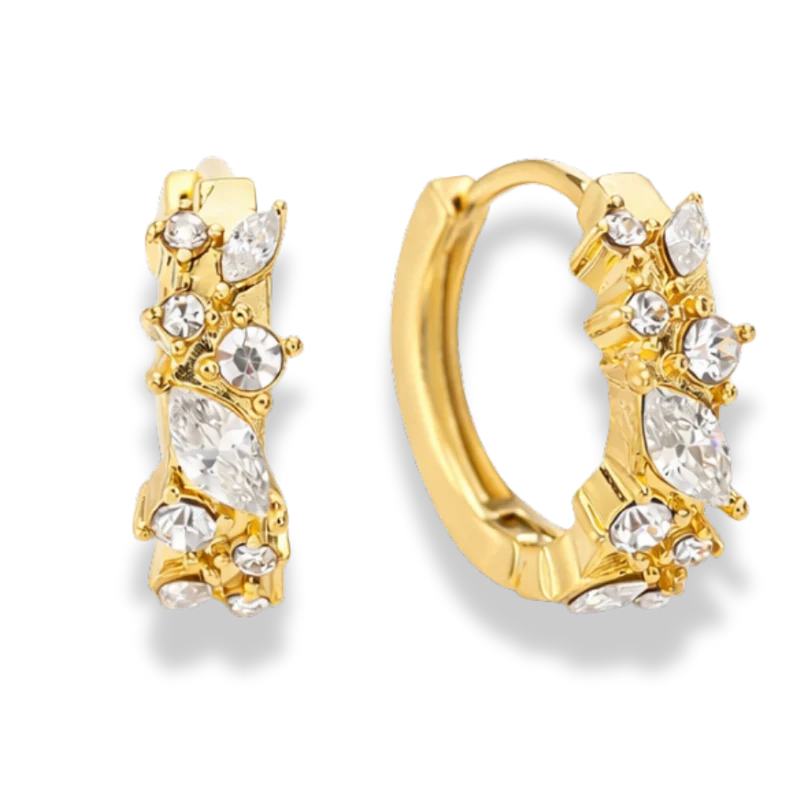 Heavenly Spark Huggie Hoops 14K Vergoldet