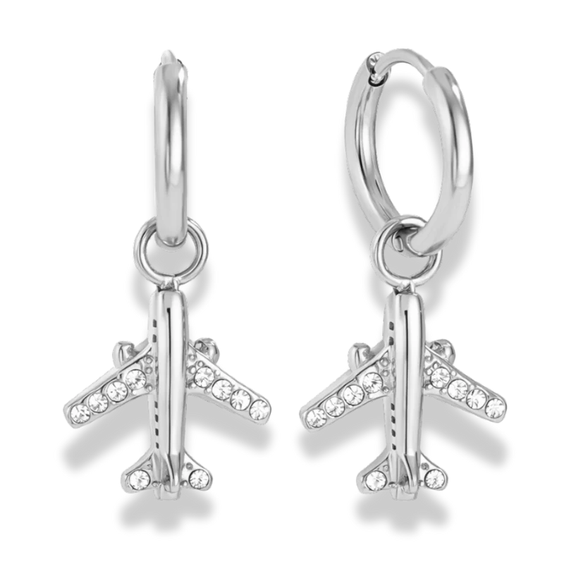 Tiny Pave Plane Huggie Hoops 14K Vergoldet