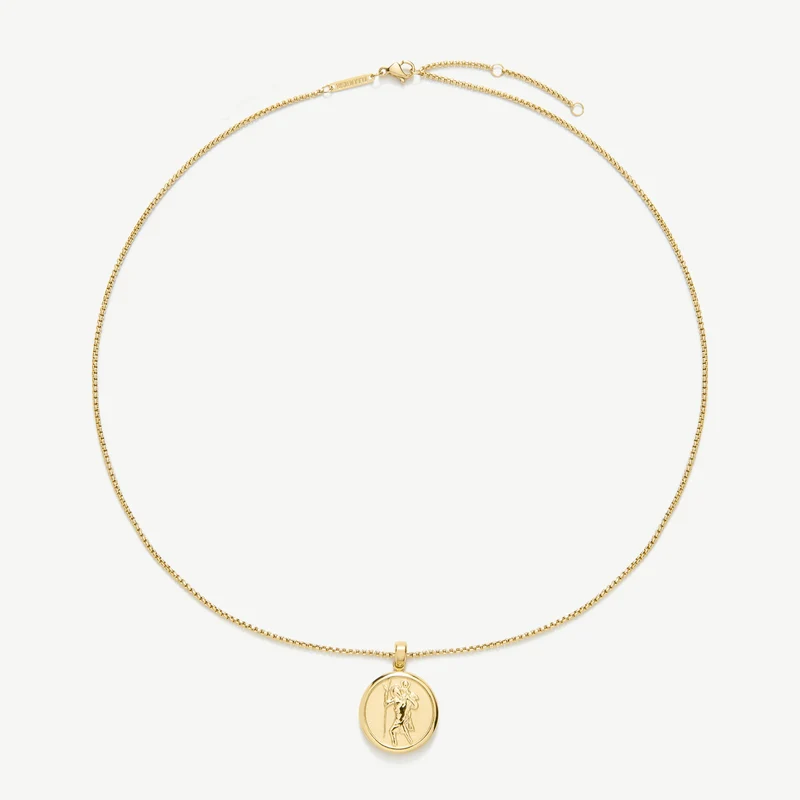 Gold St. Christopher Talisman Necklace