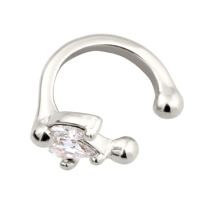 Earcuff Blume | Mit Kristallen von Swarovski® (Weiß)