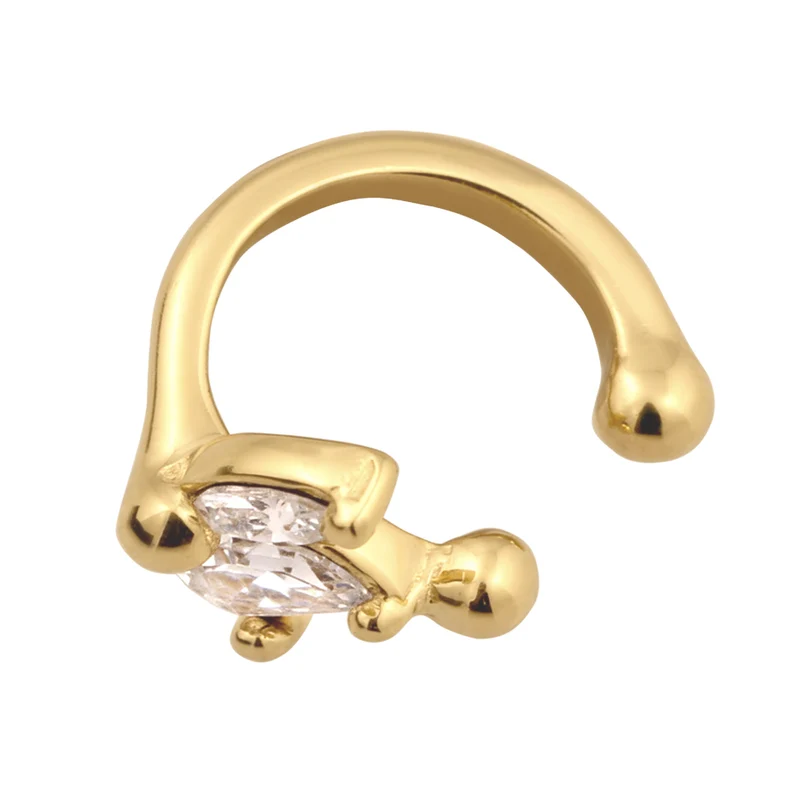 Earcuff Blume | Mit Kristallen von Swarovski® (Weiß)