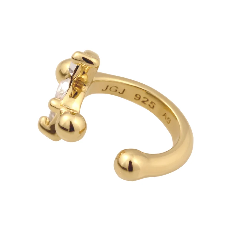 Earcuff Blume | Mit Kristallen von Swarovski® (Weiß)