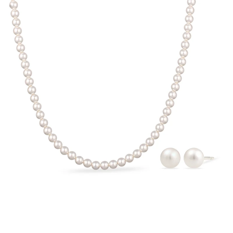 Schmuckset | mit Perlen von Swarovski® (Weiß)