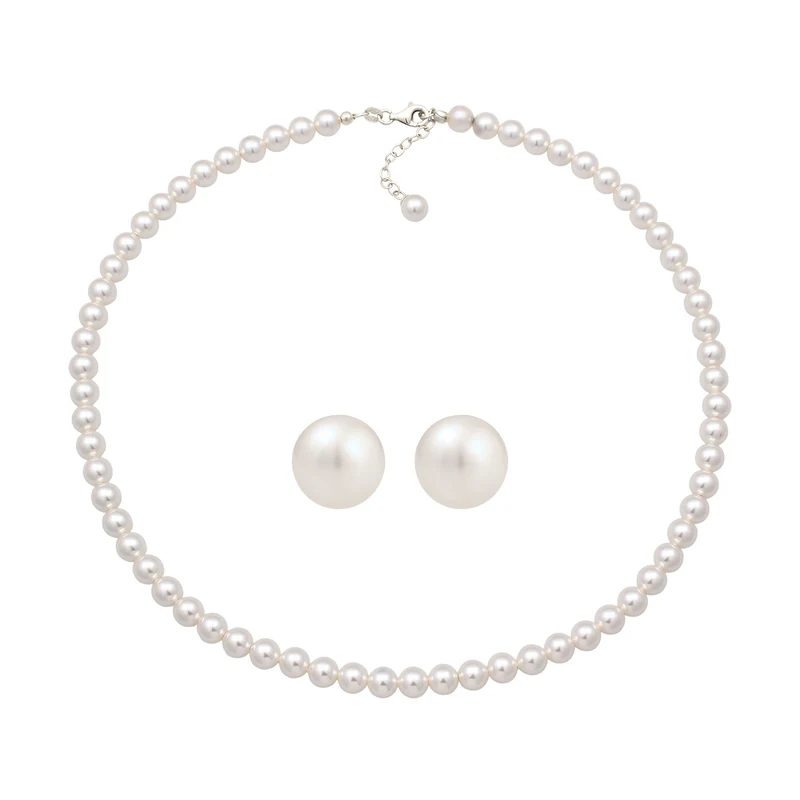 Schmuckset | mit Perlen von Swarovski® (Weiß)