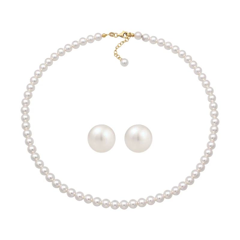 Schmuckset | mit Perlen von Swarovski® (Weiß)