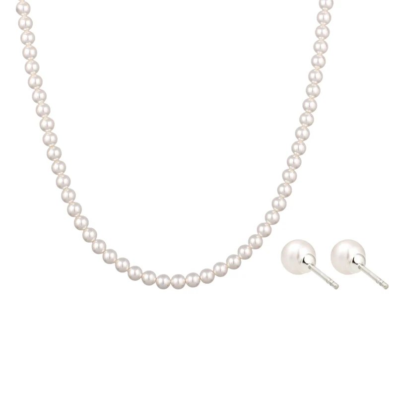 Schmuckset | mit Perlen von Swarovski® (Weiß)