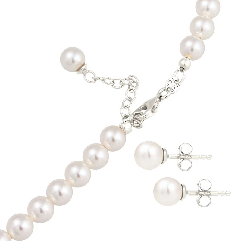 Schmuckset | mit Perlen von Swarovski® (Weiß)