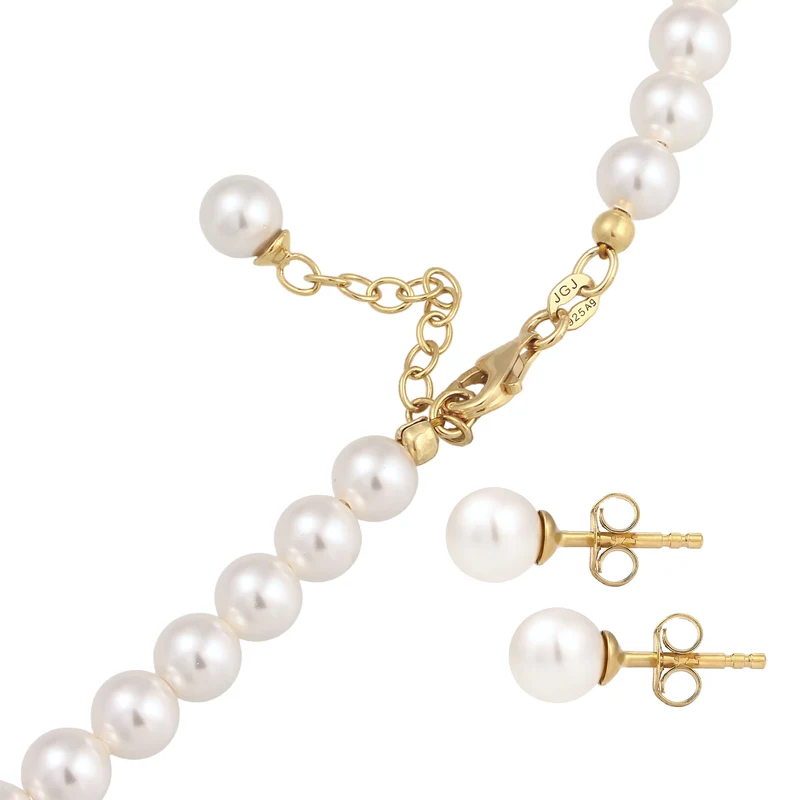 Schmuckset | mit Perlen von Swarovski® (Weiß)