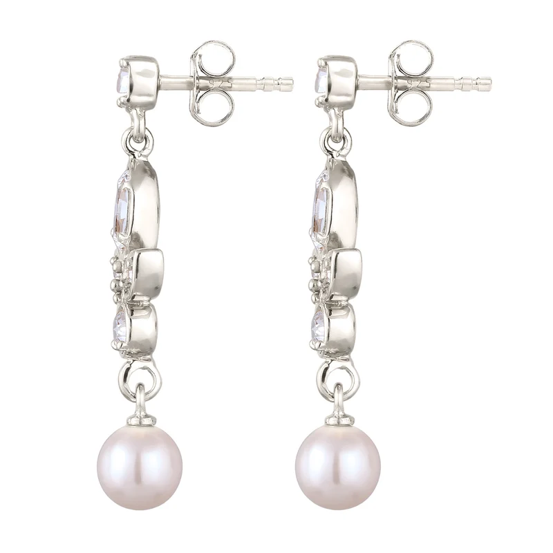 Ohrstecker | mit Perlen und Kristallen von Swarovski® (Weiß)