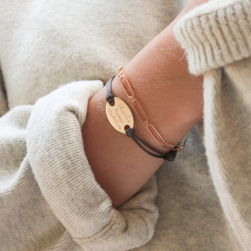 Oval Armband - Verguld - Gepersonaliseerde Armband