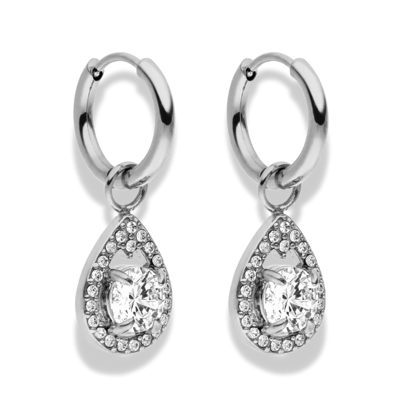 Glamorous Drop Huggie Hoop Ohrringe 14K Vergoldet